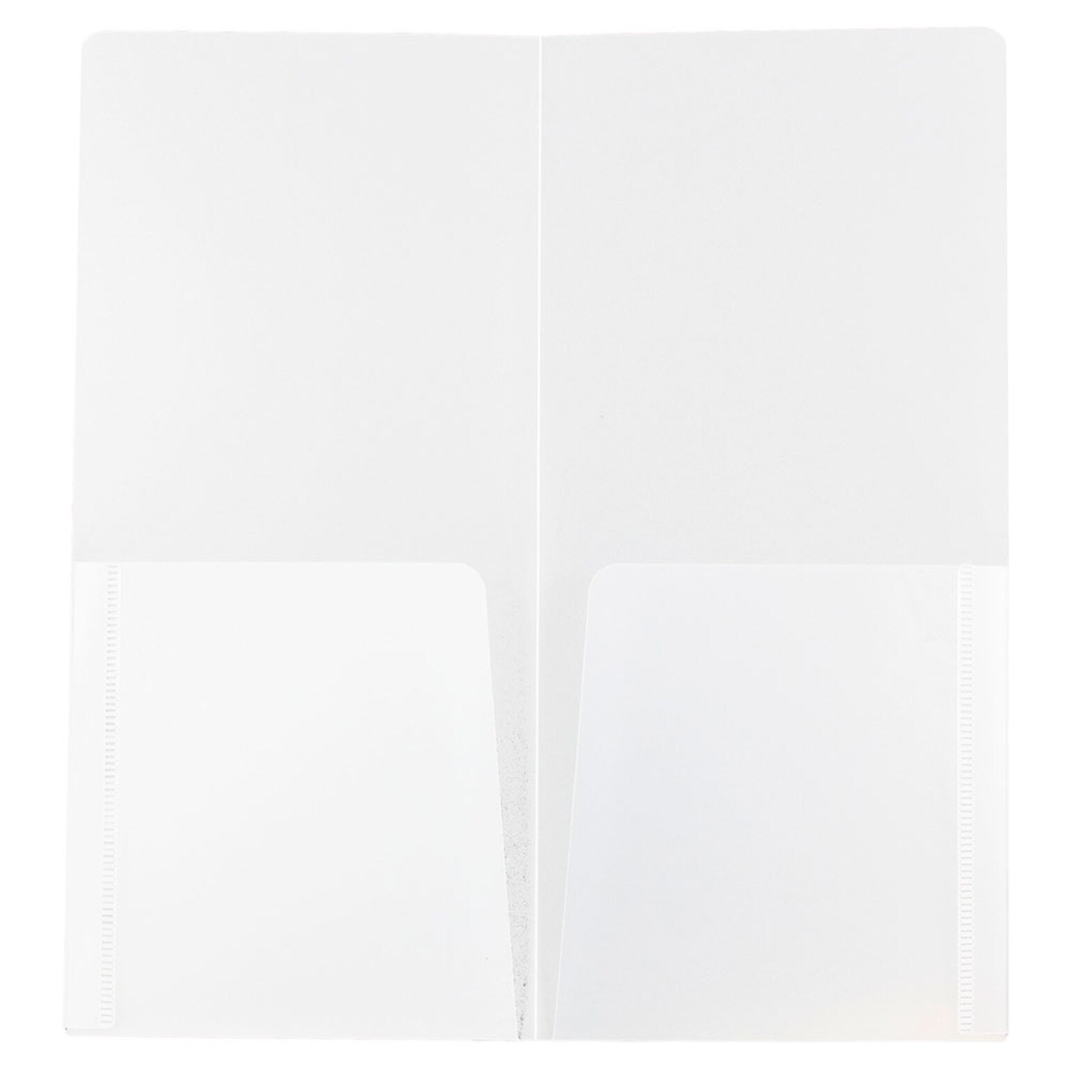 JAM Paper® Heavy Duty Plastic Two-Pocket Mini Folders, 4 1/4 x 9 1/8, Clear, 12/Pack (96450B)