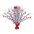 Amscan Patriotic Foil Spray Centerpiece, 18, Red/Silver/Blue, 2/Pack (110240)