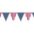 Amscan Plastic Pennant Banner, 10.5 x 12, Red/White/Blue, 8/Pack (120057)