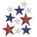 Amscan Patriotic Mini Glitter Cutouts, Red/Silver/Blue, 5/Pack, 10 Per Pack (198360)