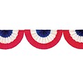 Amscan Patriotic Paper Bunting Garland, 9 x 9, Red/White/Blue, 4/Pack (22603)