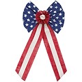 Amscan Americana Burlap Bow, 28 x 14, Red/White/Blue, 2/Pack (241397)