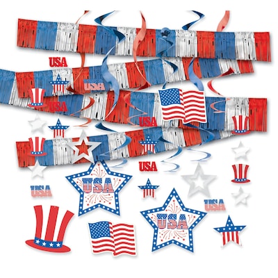 Amscan Giant Room Decorating Kit, Red/White/Blue (243504)