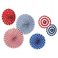 Amscan Patriotic Fan Decorations, Red/White/Blue, 2/Pack (290506)