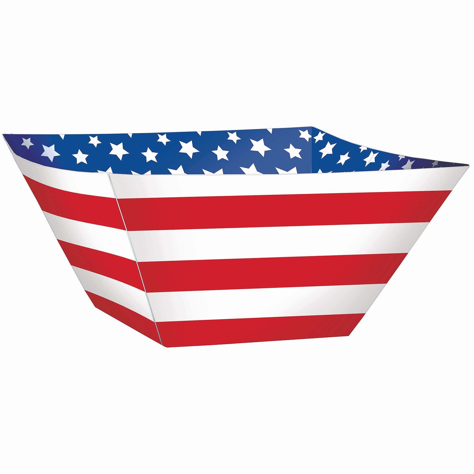Amscan Stars and Stripes Square Paper Bowl, 12.5 x 12.5, Red/White/Blue, 3/Pack, 3 Per Pack (370312)