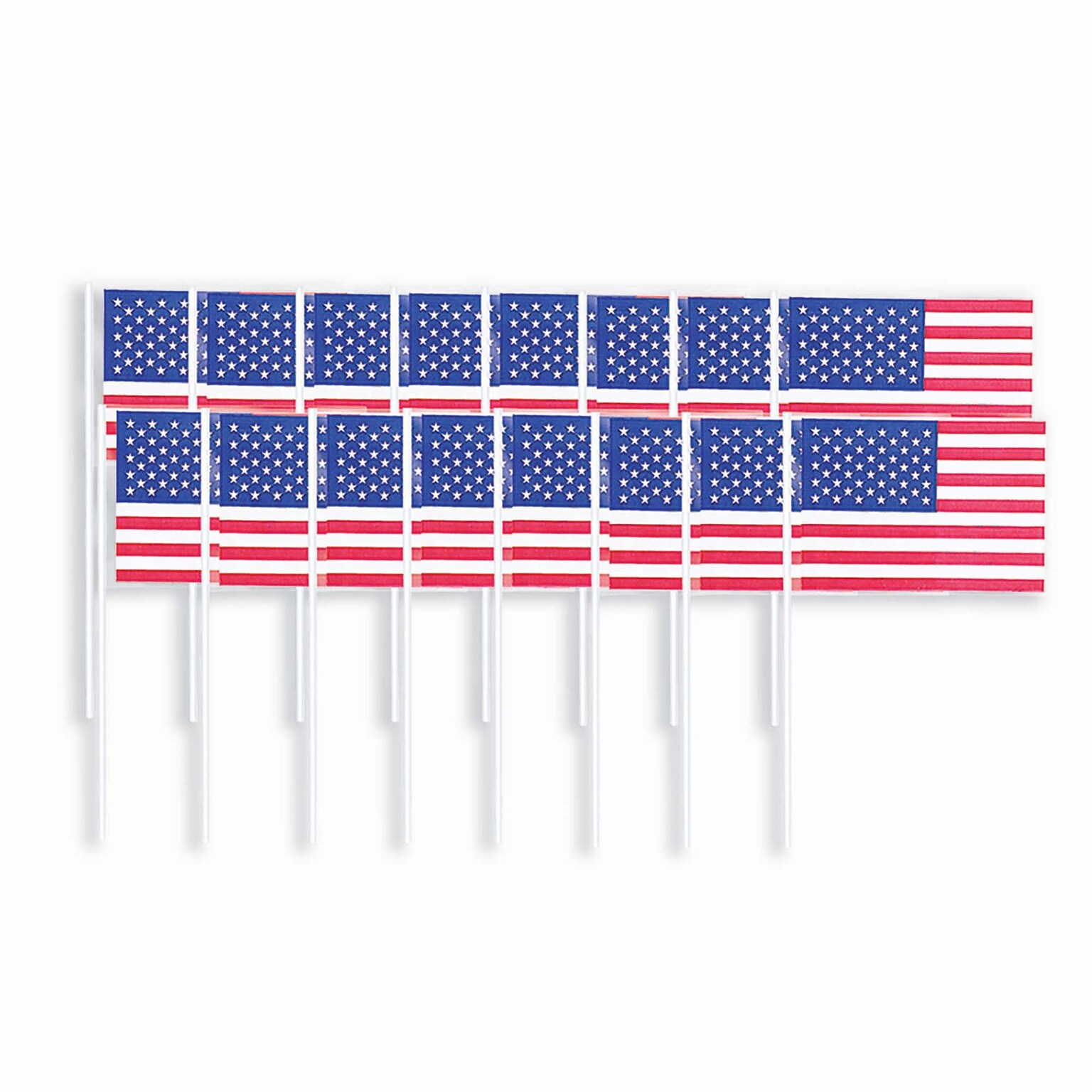 Amscan Patriotic Flag Pick, 2.5, Red/White/Blue, 4/Pack, 120 Per Pack (403702)