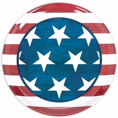 Amscan Patriotic Melamine Round Platter, 13.5, Red/White/Blue, 4/Pack (439907)