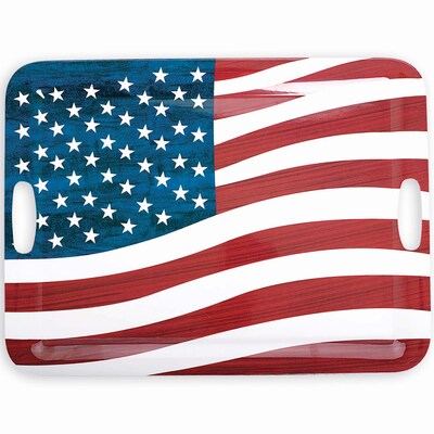 Amscan Patriotic Tray, 19.75 x 14.5, Red/White/Blue, 2/Pack (439908)
