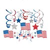 Amscan Patriotic Foil Swirl Decoraton, Red/White/Blue, 2/Pack, 30 Per Pack (679440)