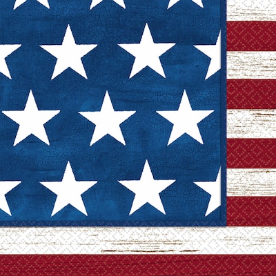 Amscan Americana Lunch Napkin, 6.5 x 6.5, 2/Pack, 100 Per Pack (719826)