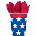 Amscan Red, White and Blue Stars Paper Cup, 9oz, 3/Pack, 18 Per Pack (7396561)