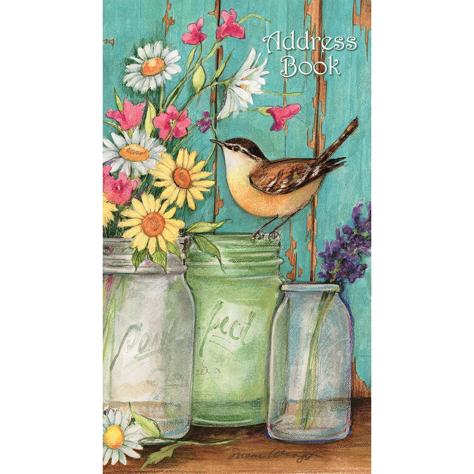 LANG Flower Jars 3.5 x 6.38 Pocket Address Book, Multicolor (1072027)