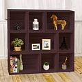 Way Basics 46.4H x 49.6W Oxford Modular Eco Storage Shelf Modern Bookcase, Espresso Wood Grain (PS-MCRP-9-EO)