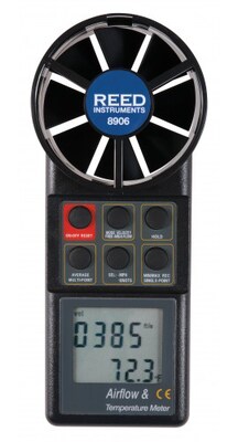 REED 8906 Vane Thermo-Anemometer, CFM (Air Volume) (8906)