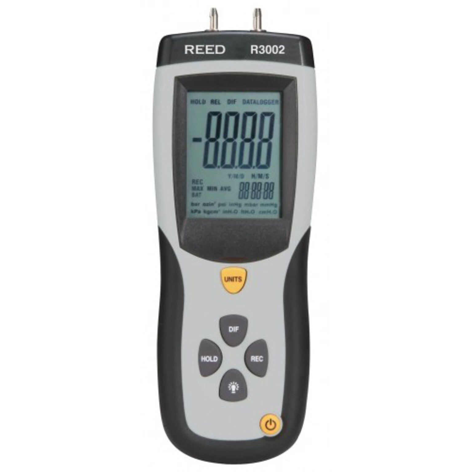 Reed Instruments R3002 Digital Differential Pressure Manometer, Black (R3002)