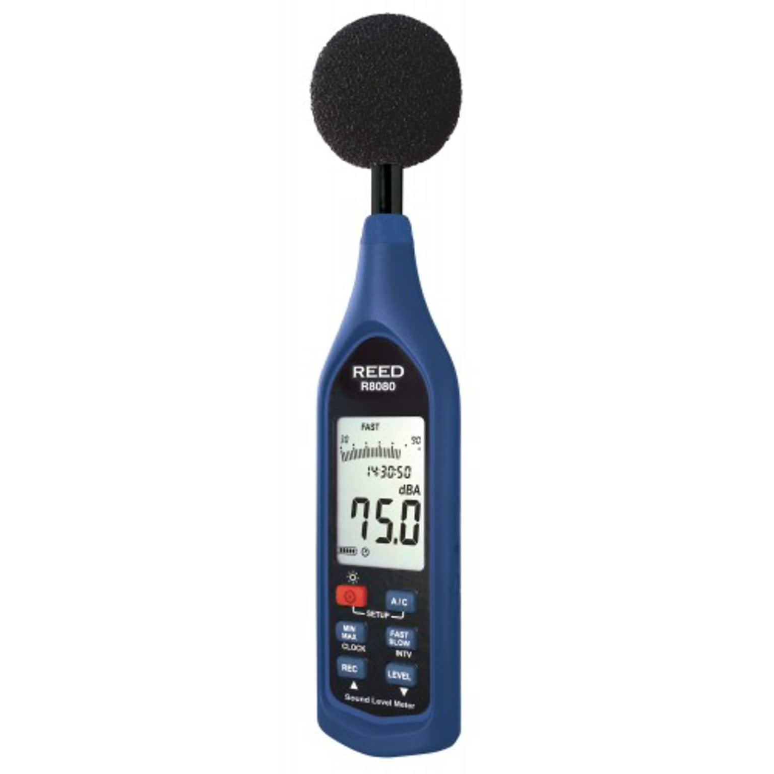 REED Instruments Sound Level Meter Datalogger with Bargraph, 30 to 130 dB (R8080)
