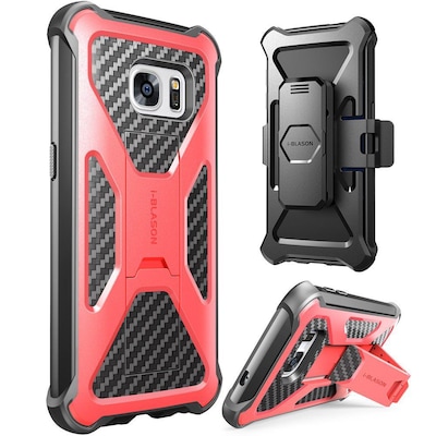 i-Blason Prime Series Kickstand Case with Belt Clip Holster for Samsung Galaxy S7 - Red