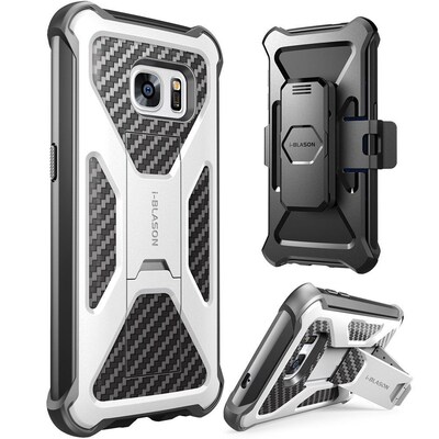 i-Blason Prime Series Kickstand Case with Belt Clip Holster for Samsung Galaxy S7 - White