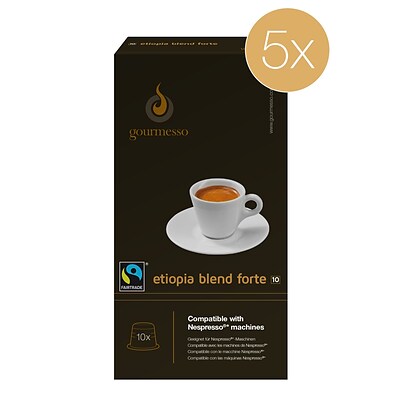 Gourmesso Coffee, Etiopia Blend Forte 5pack, 50 Nespresso compatible s (40304)
