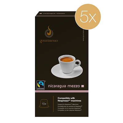 Gourmesso Coffee, Nicaragua Mezzo 5pack, 50 Nespresso compatible s (41404)