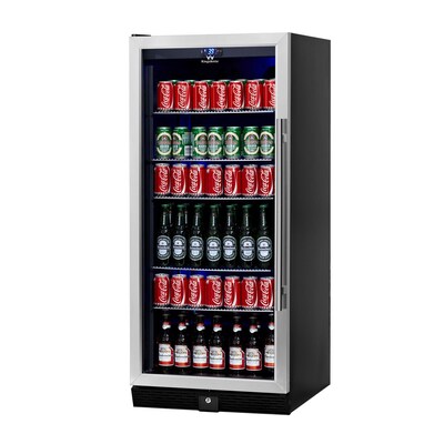 Kingsbottle KBU100B-SS Stainless Steel 300 Can Beverage Fridge