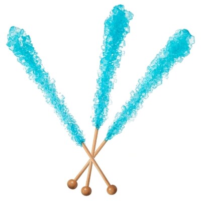 Light Blue Cotton Candy Rock Candy, 12 Count