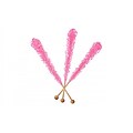 Hot Pink Cherry Rock Candy Sticks, 12 Count