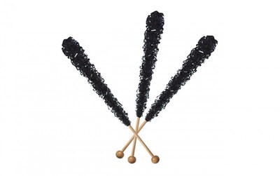 Black Rock Candy Sticks, 12 Count