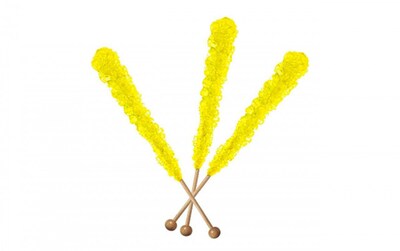 Yellow Rock Candy Sticks, 12 Count