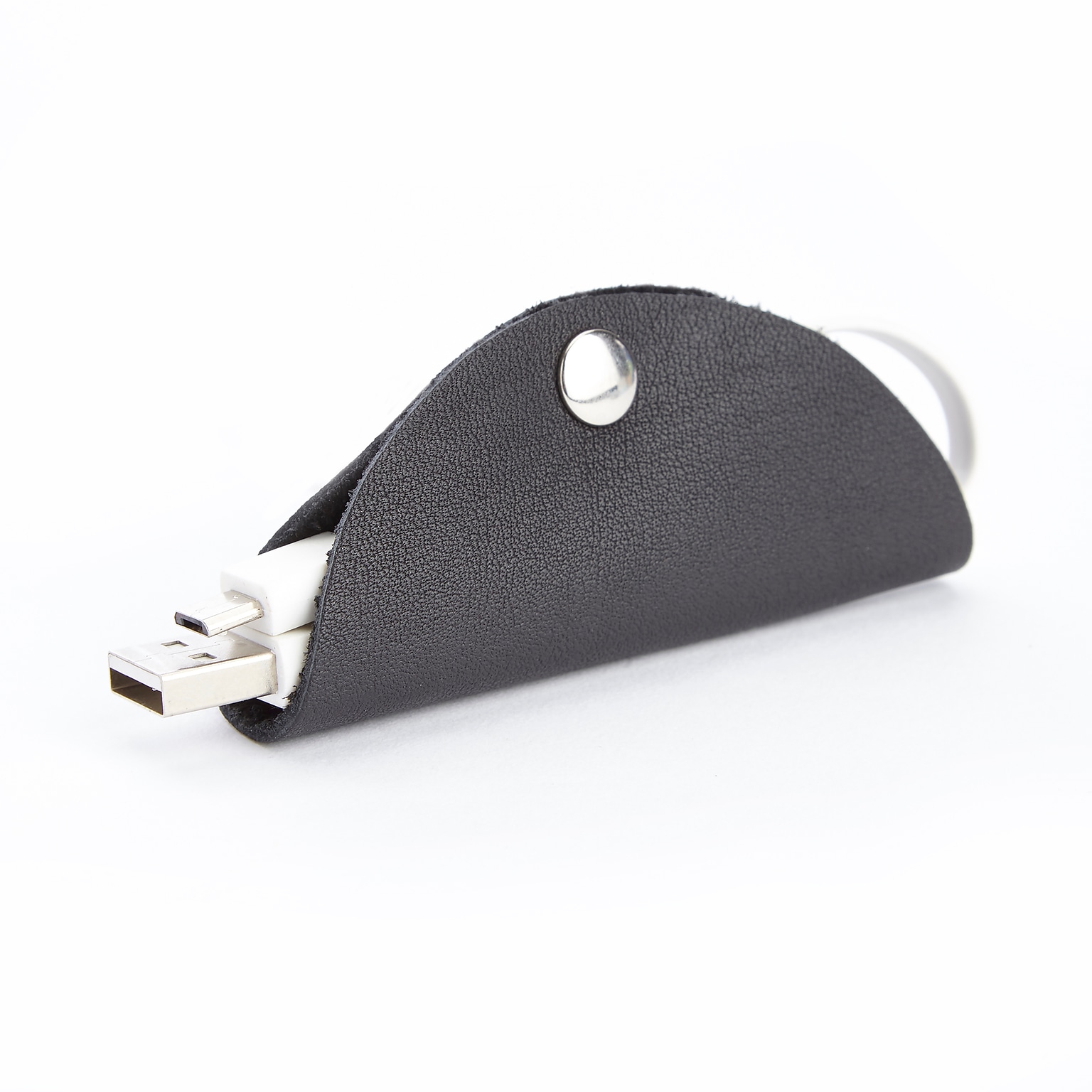 Royce Leather USB Organizer and Earphones Cord Holders (903-BLACK-USA)