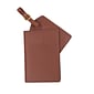 Royce Leather Luxury Travel Gift Set: RFID Blocking Passport Jacket with Matching Luggage Tag (GIFT-SET-TR-TAN)