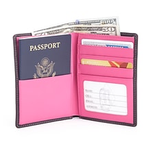 Royce Leather RFID Blocking Bifold Passport Currency Travel Wallet (RFID-222-BLWB-5)