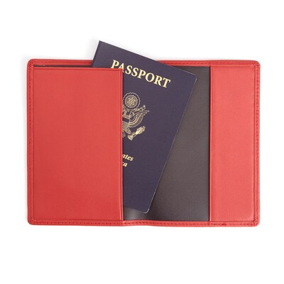 Royce Leather RFID Blocking Passport Travel Document Organizer (RFID-200-RED-5)