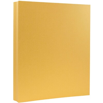 JAM Paper Metallic Colored Paper, 32 lbs., 8.5 x 11, Gold Stardream, 100 Sheets/Pack (173SD8511GO1