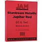 JAM Paper Metallic Colored Paper, 32 lbs., 8.5" x 11", Jupiter Red Stardream, 25 Sheets/Pack (173SD8511JU120B)