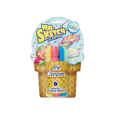 Sanford® Mr. Sketch Chisel Point Ice Cream Colors Scented Washable Marker, Assorted, 6/Pack (1924258)