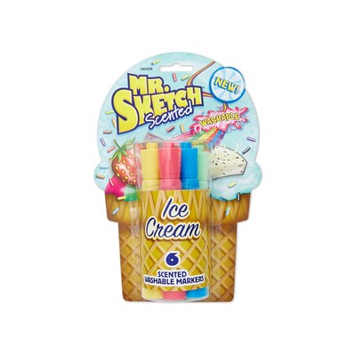 Sanford® Mr. Sketch Chisel Point Ice Cream Colors Scented Washable Marker, Assorted, 6/Pack (1924258)