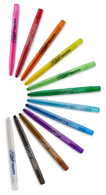 Mr. Sketch Scented Water Based Markers, Chisel, Assorted Colors, 12/Pack  (1905069)