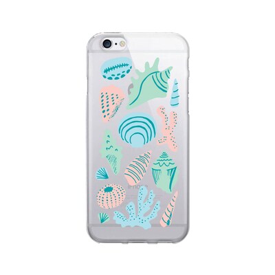 OTM  Prints Clear Phone Case, Shell Collection Pastels, iPhone 7/7S (OP-IP7V1CG-A02-46)