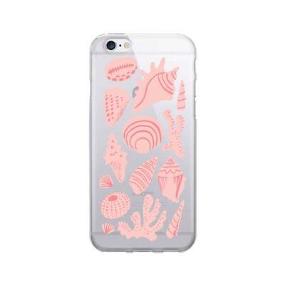 OTM  Prints Clear Phone Case, Shell Collection Pink Rose, iPhone 7/7S (OP-IP7V1CG-A02-48)