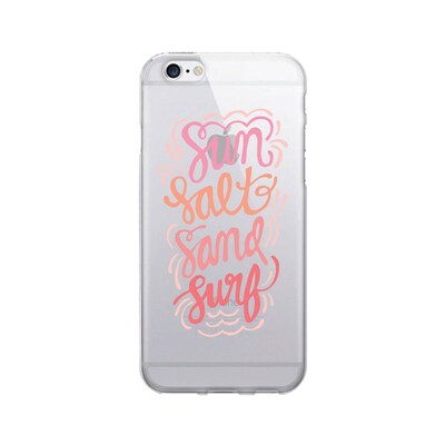 OTM  Prints Clear Phone Case, Sun Salt Sand Surf Pink, iPhone 7/7S (OP-IP7V1CG-A02-52)