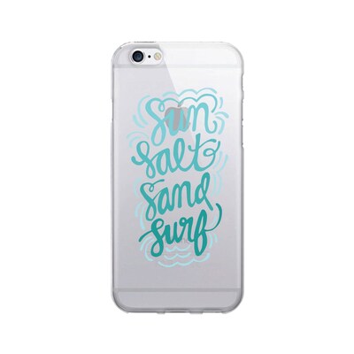 OTM  Prints Clear Phone Case, Sun Salt Sand Surf Aqua, iPhone 7/7S (OP-IP7V1CG-A02-53)