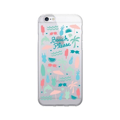 OTM  Prints Clear Phone Case, Beach Please Pastels , iPhone 7/7S (OP-IP7V1CG-A02-05)