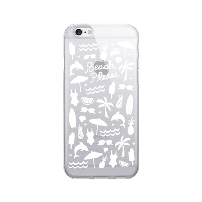 OTM  Prints Clear Phone Case, Beach Please White, iPhone 7/7S (OP-IP7V1CG-A02-06)