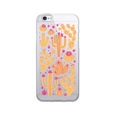 OTM  Prints Clear Phone Case, Desert Cacti Pink & Orange, iPhone 7/7S (OP-IP7V1CG-A02-19)