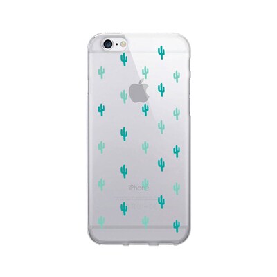 OTM  Prints Clear Phone Case, Mini Cacti Minty Green, iPhone 7/7S (OP-IP7V1CG-A02-29)