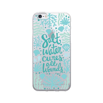 OTM  Prints Clear Phone Case, Salt Water Cures Reef Aqua, iPhone 7/7S (OP-IP7V1CG-A02-40)