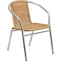 Flash Furniture Aluminum and Beige Rattan Indoor-Outdoor Restaurant Chair, Pack of 4 (4-TLH-020-BGE-GG)