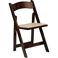 Flash Furniture HERCULES Series Fruitwood Folding Chair with Vinyl Padded Seat, Pack of 4 (4-XF-2903-FRUIT-WOOD-GG)