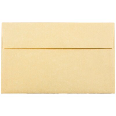 JAM Paper A10 Parchment Invitation Envelopes, 6 x 9.5, Antique Gold Recycled, 25/Pack (12514)